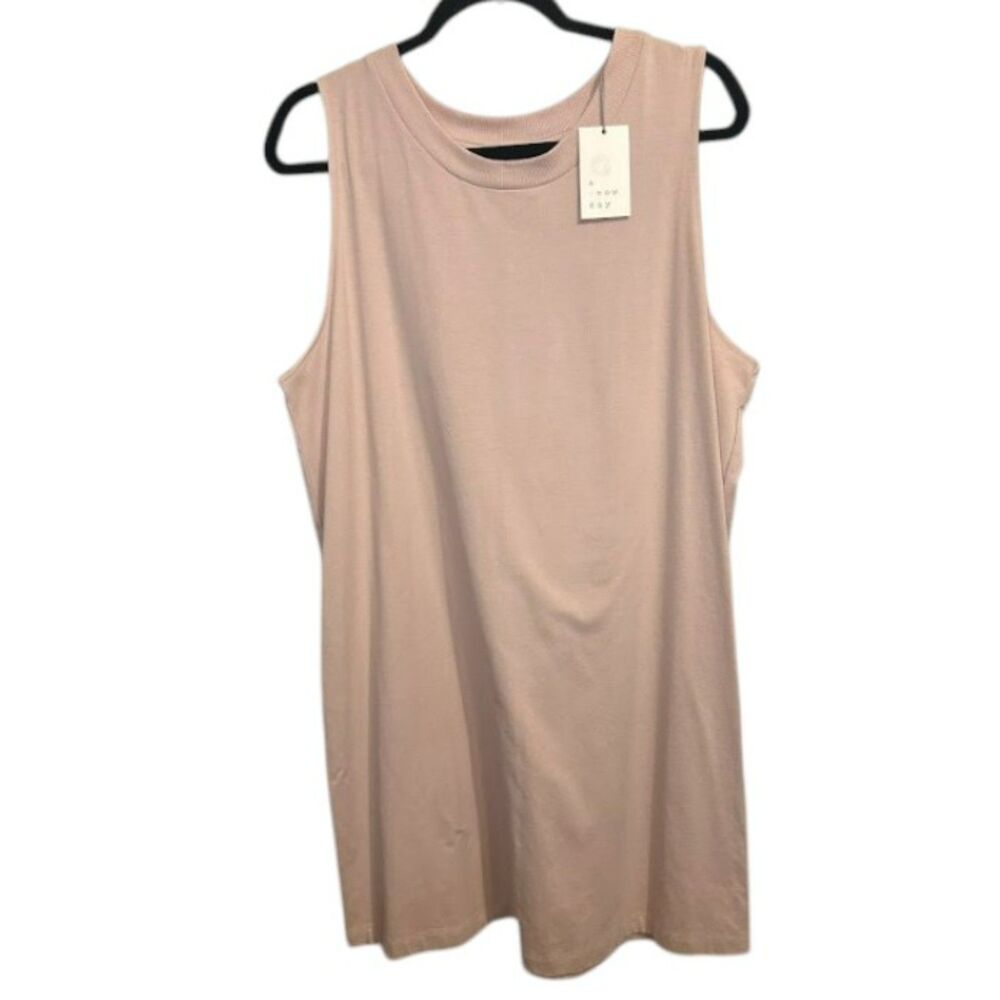 A New Day Blush Sleeveless Knit Shift Dress XXL NWT Minimalist Dress
